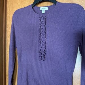 Faconnable Purple Wool-Cashmere Knit Top XS